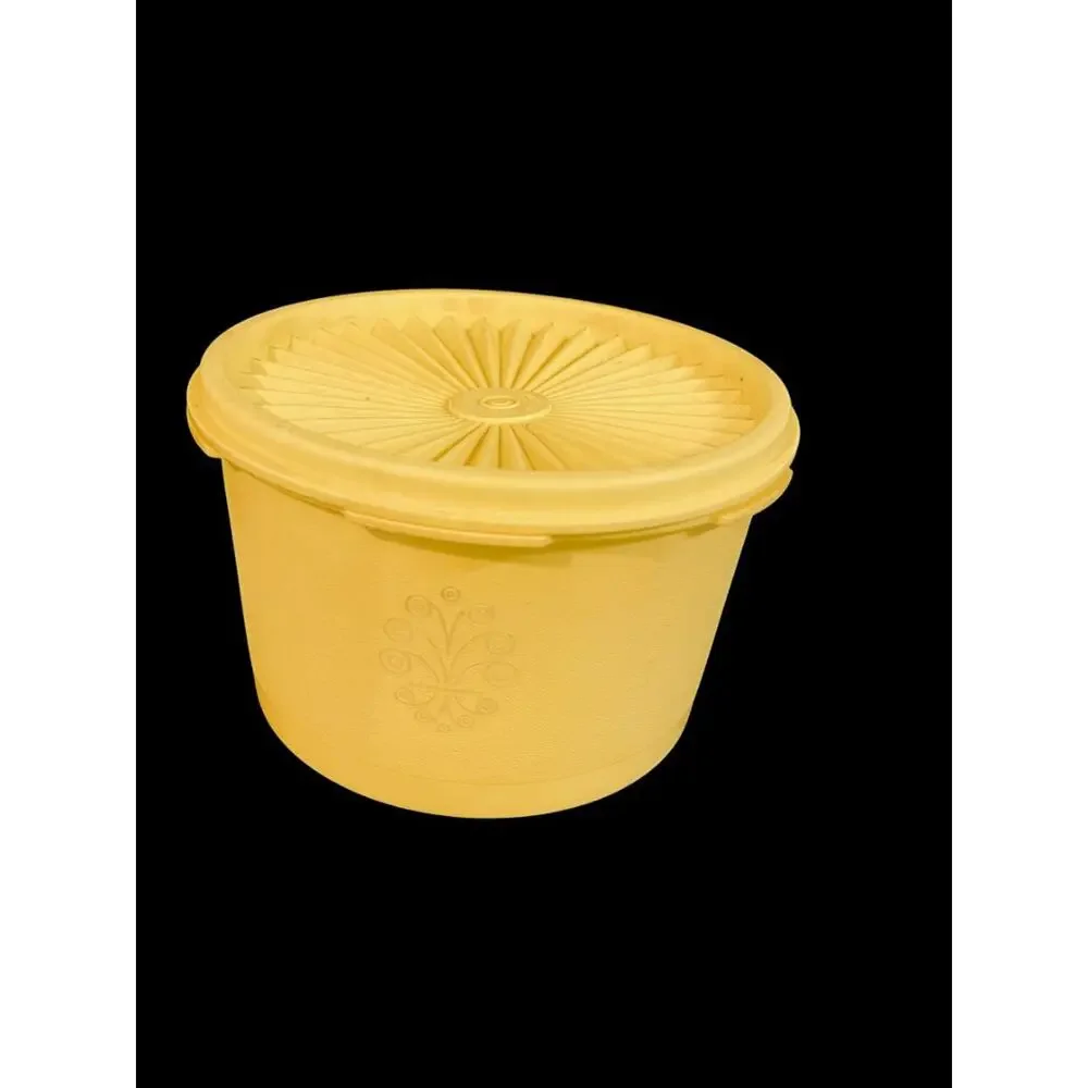 Vintage Tupperware Bright Yellow Servalier Nesting Canister 1810-17 298-11